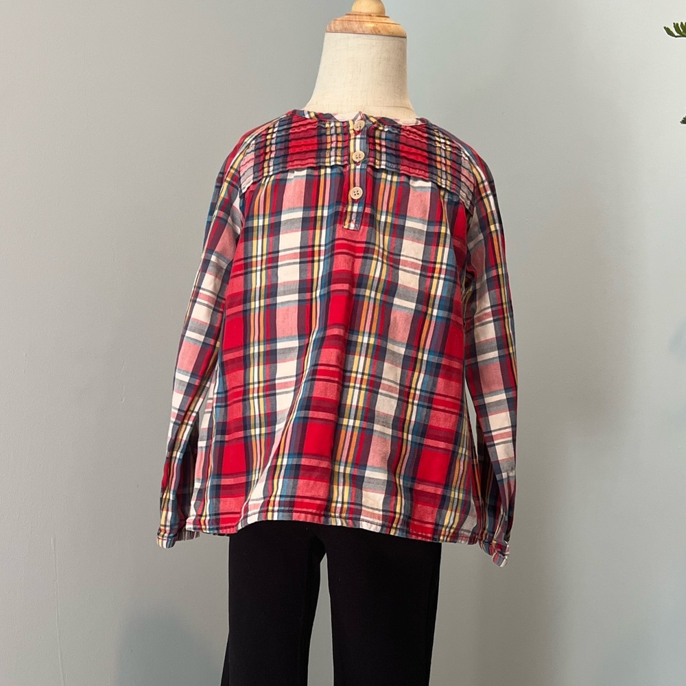 Hanna Andersson Red Plaid Kids Blouse